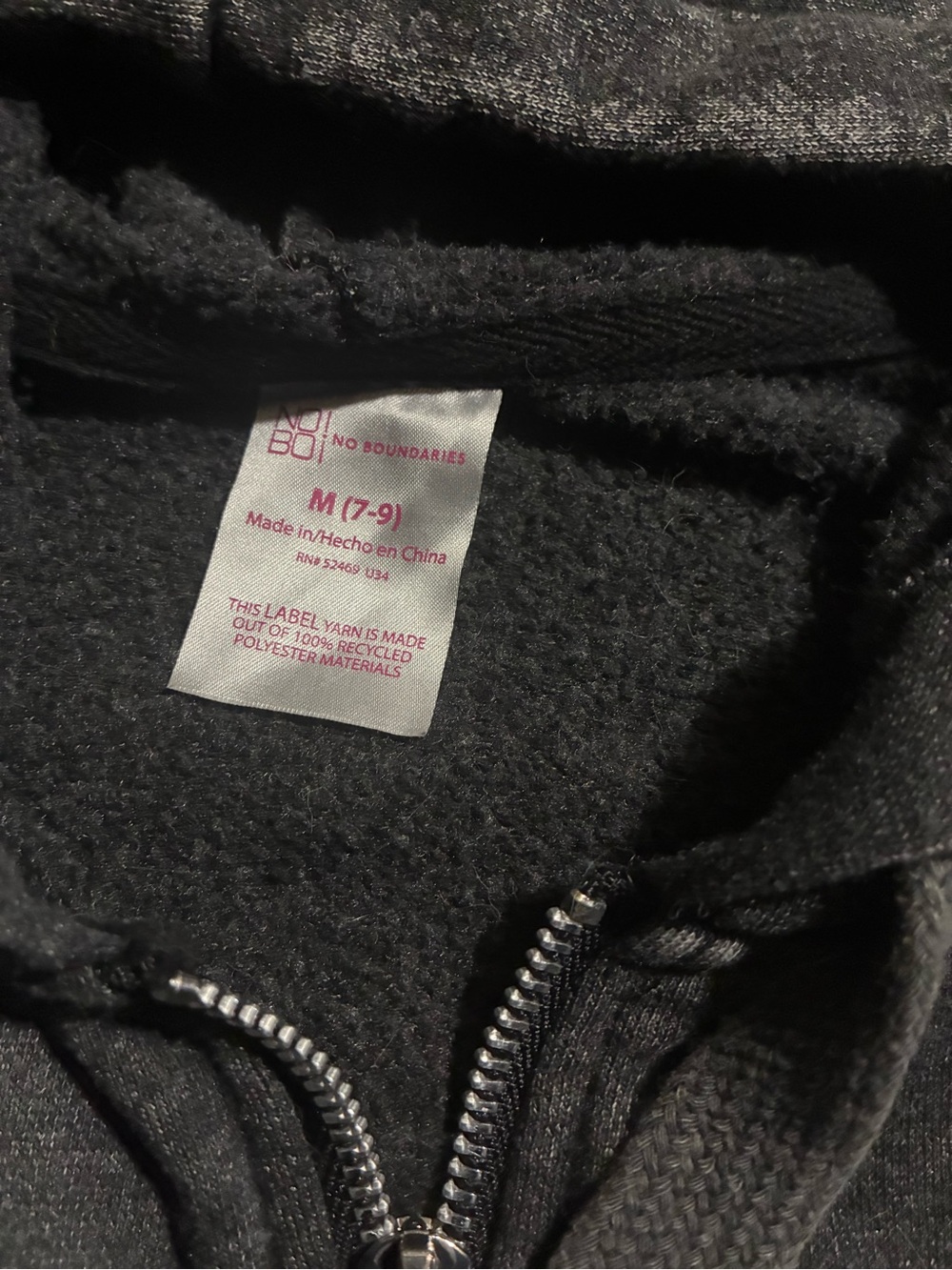 No Boundaries Black Peace Floral Zip-Up Hoodie - Picture 2 of 5